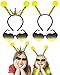 Dolkoic Bee Bopper Antenna Headband Bee Tentacle Hair Bands and Sunglasses for Halloween Bumble Bee Birthday Themed Party Costume Cosplay Party Favors