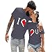 Love Herz Partner Tshirt Damen Herren Paar Shirt für Verliebte Paar Tshirt Partnergeschenke bestes Geburtstagsgeschenk Paar Valentinstagsgeschenk Partner für Frauen Männer (Men's-2, XXXL)