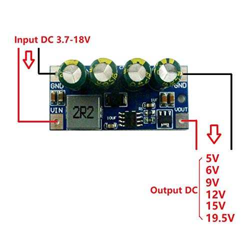 DECDEAL Módulo conversor de potências de intensificação DCtoDC DC3.7-4.5V a 5V placa de circuito int