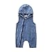MAYOGO Mono Ropa Bebe Niño Vaquera con Capucha sin Manga Pelele Bebe Cremallera Mameluco Hooded para Chico Ropa de Bebe Niño Recién Nacido bebé Body 0-4 Años Ropa bebé Hippie