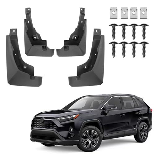 Image of Mud Flaps Splash Guards Fit for Toyota RAV4 2019-2025 | No Drilling Required Bendable Mud Guards | Front & Rear 4-Piece Set Car Accessories