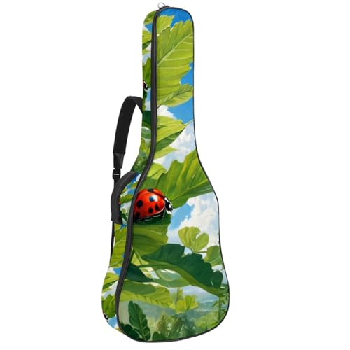 Housse guitare acoustique 40 pouces imperméable et rembourrée avec motif coccinelle coloré