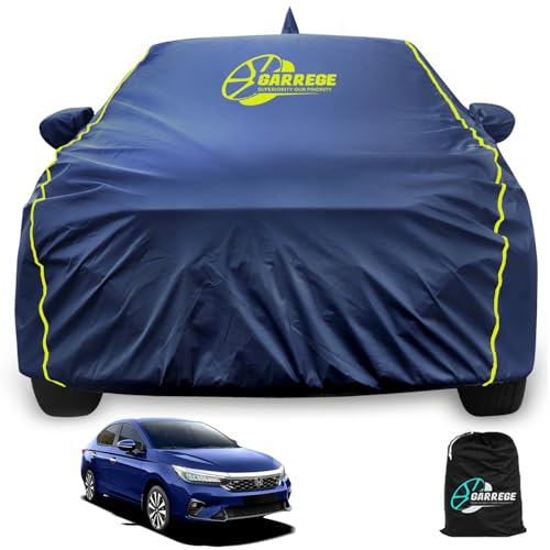 Image of City Cover Waterproof Uvray Dust Ding Outdoor Indoor Parking Protection Piping Design with Mirror Antena Pocket Belt Buckle Front and Back Elastic Better Fitting for All City Navy Blue