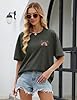heekpek Womens Oversized T Shirts Cotton Graphic T Shirt Crew Neck Baggy Tee Shirts Short Sleeve Summer Tops Double-Sided Printed T-Shirt, Dark Grey, XXL #1