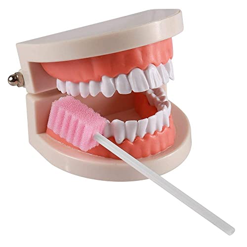 Wellgler's Disposable Oral Care Swabs,Sterile Sponge Mouth Swabs,Individually Wrapped (250pcs,Pink)