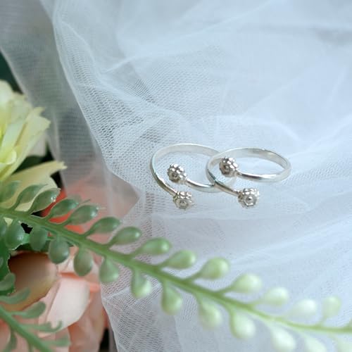 Image of 925 Sterling Silver Peacock Design Toe Ring for Women and Girls | Polish Adjustable Toe Bichiya | Adjustable