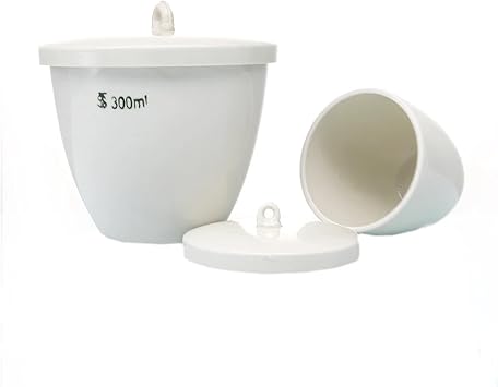 Ceramic Crucible Laboratory Equipment Porcelain Crucible with Cover Lid from 5ml to 300ml300ml 1pcs