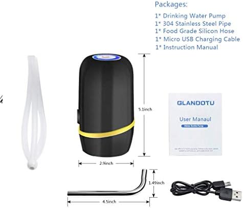 Electric Water Bottle Pump, USB Charging Automatic Drinking Water Dispenser, 30 Days Battery Life, Portable Water Bottle Switch for Universal 2-5 Gallon Bottle, For Home, Office, Travel, Camping