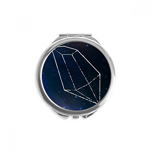 Miroir rond de poche ciel étoilé pour retoucher son maquillage au bureau ou en voyage