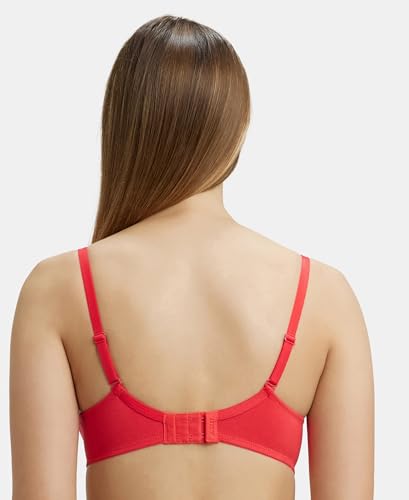 Image of Jockey 1245 Women Under-Wired Padded Super Combed Cotton Elastane Stretch Medium Coverage T-Shirt Bra with Detachable Straps