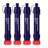 4 Pack Water Filter Straw, Versatile Straw Water Filter, Emergency Water Purifier Survival Straw, Portable Gear Filtration Straw, Supply Clean Water for Group Camping Hiking Travel Outdoor Activities