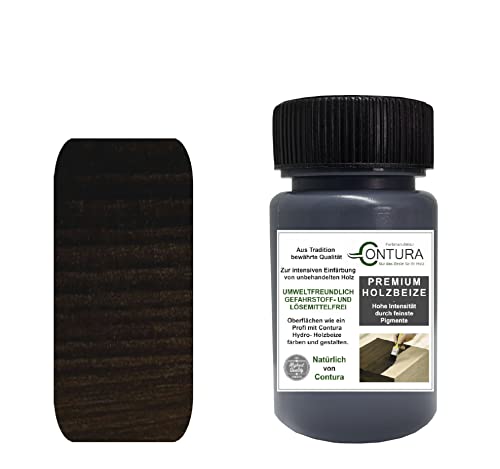 Holzbeize Pinselflasche 50ml. Beizprobe Retuschier Beize Reparaturflasche Holz Tischler Farbe Farbbeize Wasserbeize (Kolonialstil Dunkelbraun)