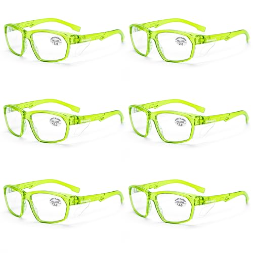 ProtectX Stylish Safety Reading Glasses Anti-Fog Scratch Ruby reading 2.0 6PC