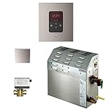 Mr.Steam eSeries MS400EC1 9kW Steam Bath Generator at 240V with iTempo Square Control Brushed Nickel with matching AromaSteam SteamHead, and AutoFlush (max 257 cubic feet)