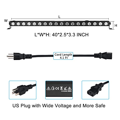 Valava Dj Lights Bar 40''72W 18Leds Rgba 4 In 1 Stage Light Bar Dmx Wash Light With Remote Control Sound Activated Uplight For Church Wedding Halloween Christmas Gig Bar Stage Dj Lighting #TOP3