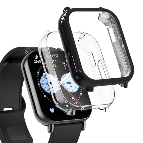 Hianjoo 2���� Xiaomi Redmi Watch 5 Lite �Ή� �P�[�X �t�B���� [�ی�J�o�[ + �t�B���� ��̌^] Xiaomi Redmi Watch 5 Lite �Ή� �J�o�[ TPU�f�� �\�t�g�P�[�X �S�ʕی� �ی�t�B���� 