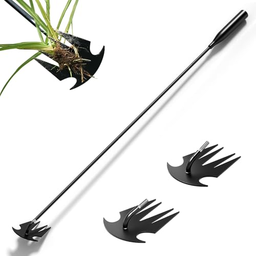 Weed Puller Tool with Long Handle, Adjustable Stand Up Weed Puller Tool 43.3 In, 2024 Enhanced Manganese Gardening Remover Tool, 4-Claw Long Handle Weed Puller, Weed Remover Tool for Garden Yard Farm