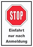 HB-Druck Stopp Einfahrt nur nach Anmeldung Schild A1 (594x841mm)