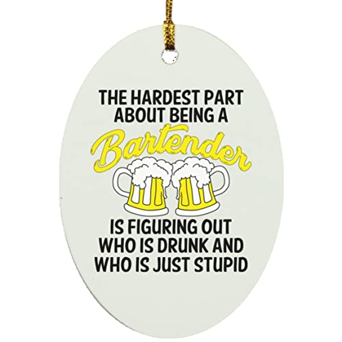 22Feels Bartender Christmas Ornament Mixologist Pendant Xmas Tree Decoration Hanger Oval Shape #TOP9