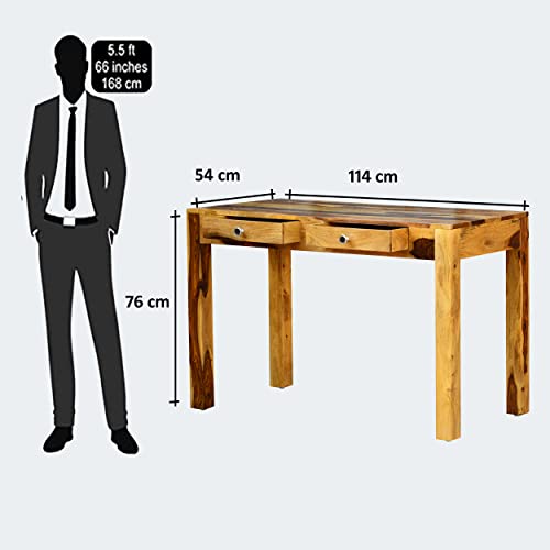 Image of Solid Sheesham Wood Study Table for Adults | Computer Table for Home | Wooden Writing Desk | Office Table for Office Work | Work from Home Table with 2 Drawers (11)