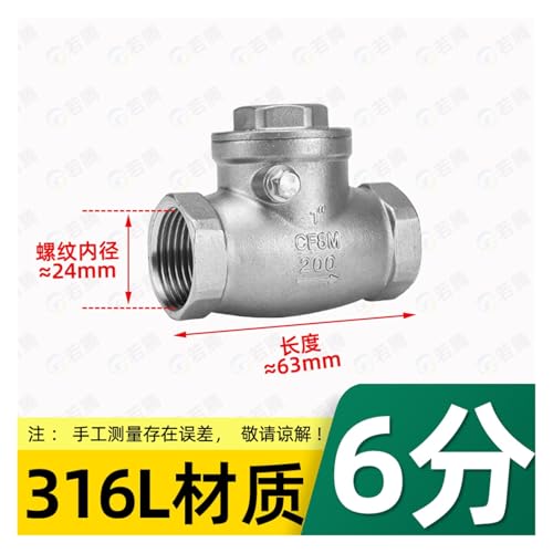 Válvula de retención horizontal contra retornos de fluidos en tuberías G3/4 3