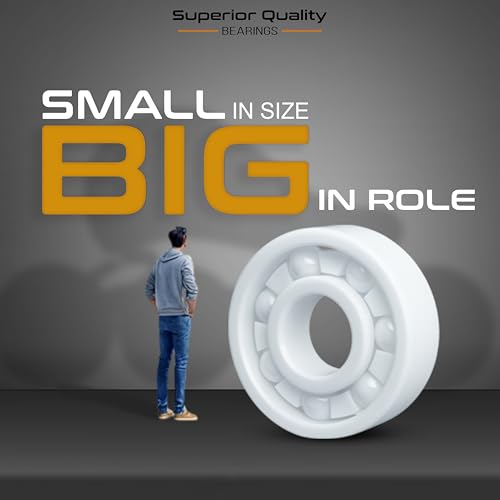 Image of JASPO UltraSpin Full Ceramic Bearing, ABEC-9 Precision 8x22x7 mm, Ultra-Smooth, High-Speed Performance, Ideal for Inline-Roller Skates-Speed Skates-Skateboards - White - 9g Lightweight (Pack Of 16pc)