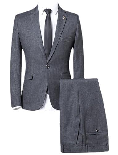 Costume deux pièces à rayures pour homme avec revers échancré et un bouton