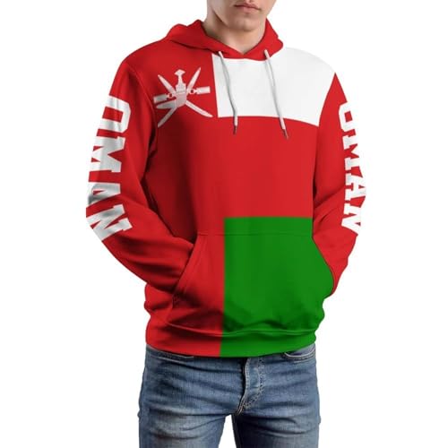 Sweat à capuche Oman style rugby et hip-hop streetwear en polyester avec poche