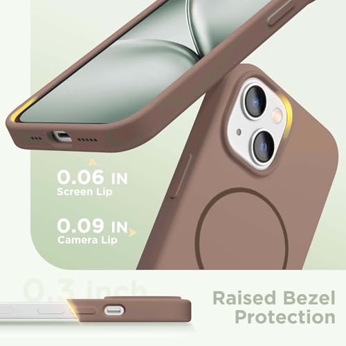 Image of DIZORO Magnetic for iPhone 14 Case, Compatible with MagSafe, Integrated Silicone Camera Control Cover, Thicken Shockproof Drop Protection Phone Case for 14, Desert