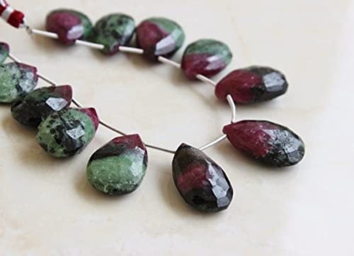 Pierre Ruby in Zoisite facettée poire 19mm lot perles minérales naturelles