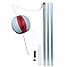 Park & Sun Sports Portable Outdoor Red White and Blue Tetherball Set with Accessories (3-Piece Pole), Multi