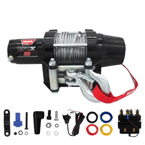 WARN VRX 35 Powersport Winch – 3,500 lb Pulling Capacity, Steel Rope, Sealed Motor, All-Metal Gear Train, Waterproof IP68 Design for ATV/UTV Recovery, Trail Riding & Utility Work