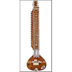 Sitar indien en bois de cèdre avec manche renforcé. Supporte une tension de 19 cordes. Config Ravi Shankar - Les Beatles, Paul McCartney, John Lennon, RIngo Starr, George Harrison