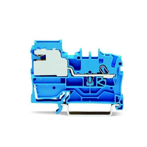 Vanky Industry 2pcs WAGO 2002-7114 1-Conductor N-Disconnect Terminal Block 2,50 mm2 Blue New