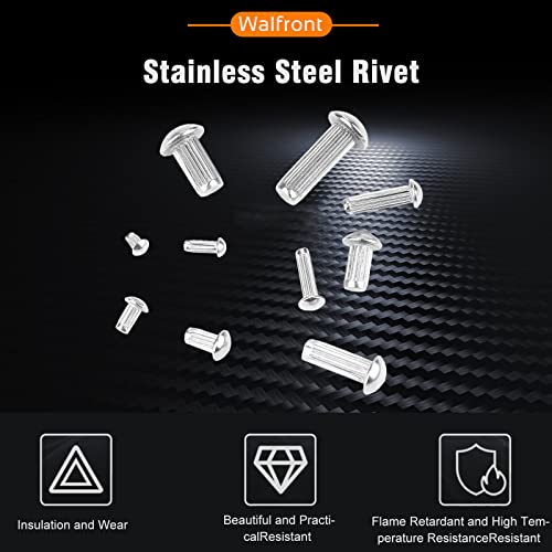 160Pcs Solid Rivets Round Head Knurled Shank M2-M5 Stainless Steel Solid Rivets Assortment Set With Plastic Box Marked Clearly M2/M3/M4/M5 #TOP5