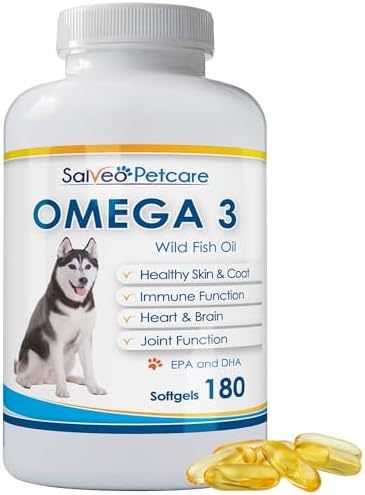 Omega 3 Fish Oil for Dogs - Natural Pet Supplement for Shiny Coat...