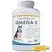 Omega 3 Fish Oil for Dogs - Natural Pet Supplement for Shiny Coat - Wild Caught More EPA & DHA Than Salmon Oil - 180 Capsules No Fishy Smell or Mess - Ideal for Medium Large Dogs