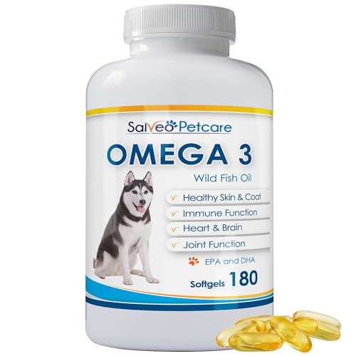 Omega 3 Fish Oil for Dogs - Natural Pet Supplement for Shiny Coat...