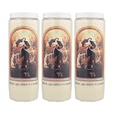 Lot de 3 Bougies de Neuvaine de Marie qui défait les noeuds 17,5 cm   Bougie Neuvaine   Culte Chrétien en Cire végétale