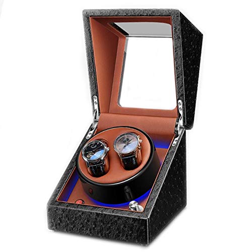 Preisvergleich Produktbild KJHGMNB Doppel Automatische Uhrenbeweger Box Elektrisches Holz Speicher-Fall-Mechanische Uhr Shaker, Winding Automatische Uhr, Fünfgang-Anpassung, Niedriger Energieverbrauch,A