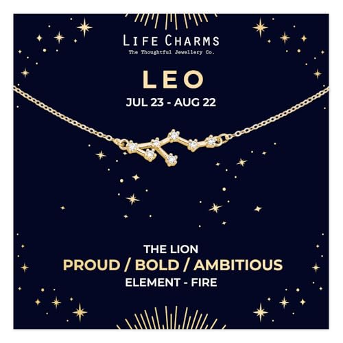 Image of Life Charms Leo Zodiac Constellation Necklace (Gold)