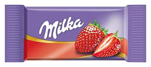 Milka Naps Mix – Mini-Schokoladentäfelchen in 4 Sorten: Alpenmilch, Erdbeer, Haselnuss, Crème au Cacao – 1 x 1kg