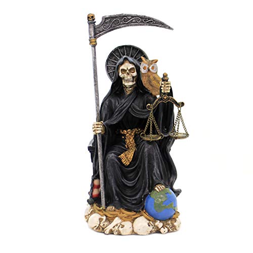 Estatua religiosa Santa Muerte sentada 9 pulgadas miniatura 1