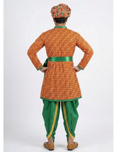 Image of BookMyCostume Rajasthani Indian State Fancy Dress Costume for Boys and Men | With Pagdi Adult M-L