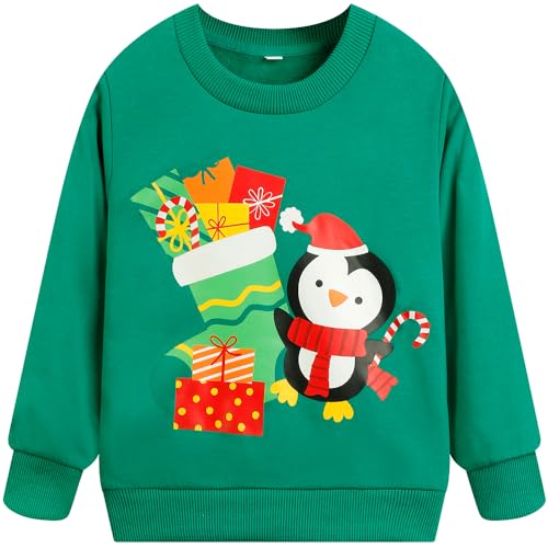 Image of Popshion Toddler Boys Sweatshirts Dinosaur Long Sleeve Pullover Crewneck Shirts Cartoon Tee Sport Tops for Kids 1-8T