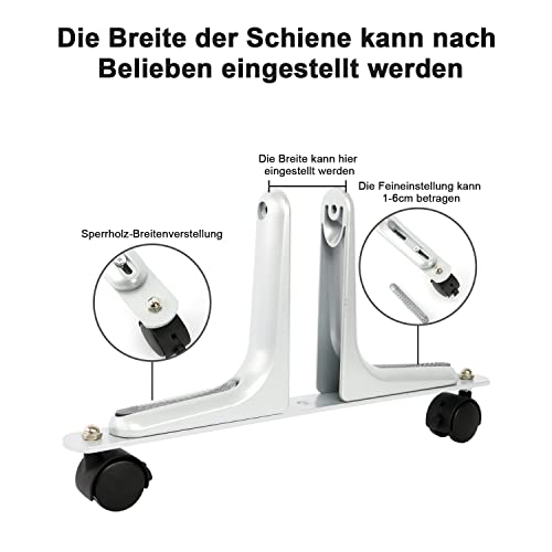 2 Stück Infrarotheizungen Standfüße auf Rollen, Robuste Aluminiumlegierung Infrarotheizung Standgerät für Verschiedene Marken Modelle Infrarot Heizkörper Universell Verstellbare Größe 1- 6CM-4
