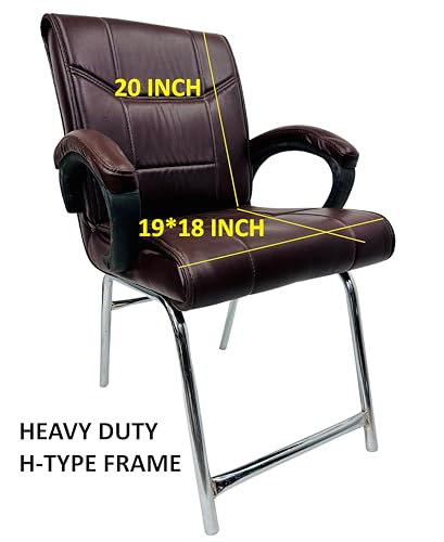 Image of Special Director Principal Office Visitor Study Chair with arm Rest and Cushioned seat Back, Chair Without Wheels, Holds Upto 125 kg (1, Coffee, H Frame)