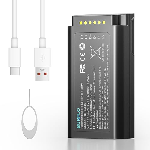 Burflo 7000mAh Battery for Eufy E340 & C31 Doorbell- High Capacity, Type-C Fast Charging, Compatible with Eufy Security Video Doorbell E340,C31,T8214,T8743,T8223,T8743111, HB-E340 Models