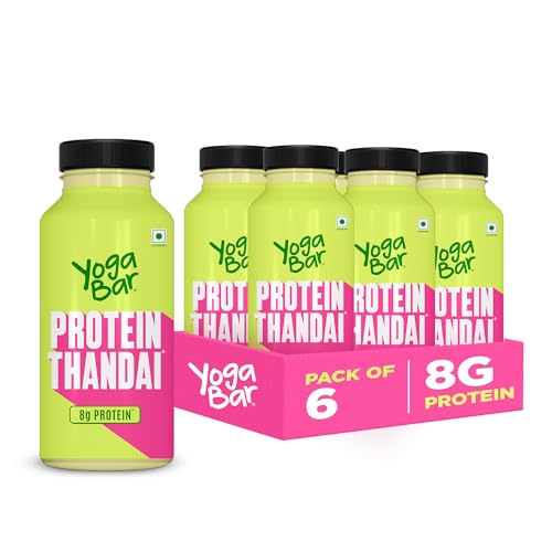 Image of Yogabar 8g Protein Thandai | Low Fat Festive Drink | Ready to Drink | High Protein Flavoured Milk | Pack of 6