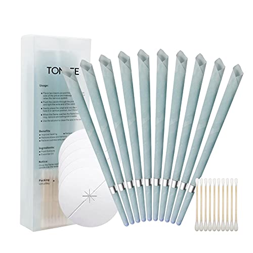 【進級・人気】ZsunNa 10PCS Ear Candles, Natural Beeswax Ear Candles for Ear Cleaning, Ear Candles Kit with 5 Protective Discs and 10 PC